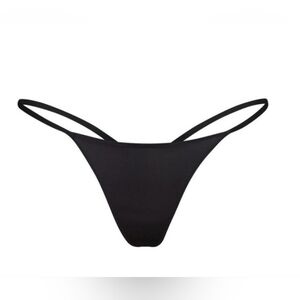 SKIMS STRETCH SATIN DIP THONG | ONYX / 4X NWT